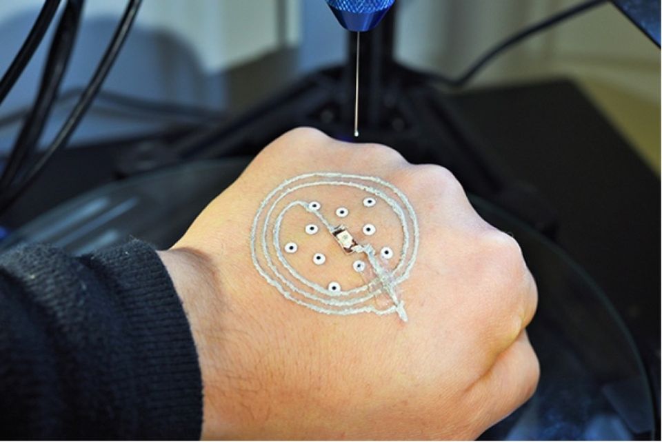 3D Electronics printer on human skin